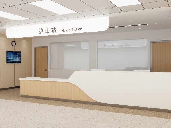 醫院大廳心脈：護士站與接待臺共筑健康防線